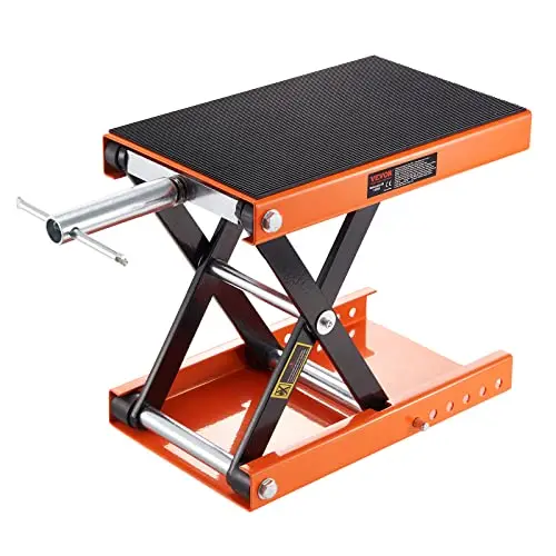 VEVOR Cric de Moto à Ciseaux 500 kg Hauteur de Levage 9,5-35 cm Pont Élévateur Plate-Forme Antidérapante 36,5x22 cm Table Élévatrice Moto avec Poignée 13 cm pour Entretien Quad ATV Atelier