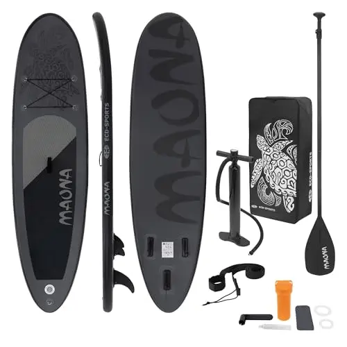 ECD Germany Stand Up Surf Paddle Board Gonflable 305/308/320/380 cm | PVC | jusqu'à 120/150 kg | Épaisseur 10/15 cm | Planche de Surf Pagaie Sac de Transport Pompe à Air | Diverses Couleurs Modèles