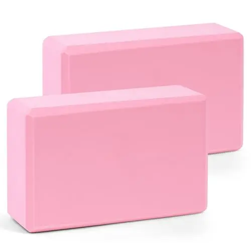 Flintronic Lot de 2 Blocs de Yoga, Brique Yoga EVA de Haute Densité, Briques de Mousse de Fitness, Briques Professionnelle, pour Pilates, Étirement, Méditation, Accessoires de Fitness, 23 * 15 * 8cm