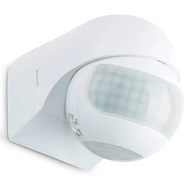 SEBSON Detecteur de Mouvement Exterieur Montage en Saillie - Adapté à LED, Programmable, Rotatif - Portée 12m/180°, 3m/360° (2 Capteurs Infrarouges)