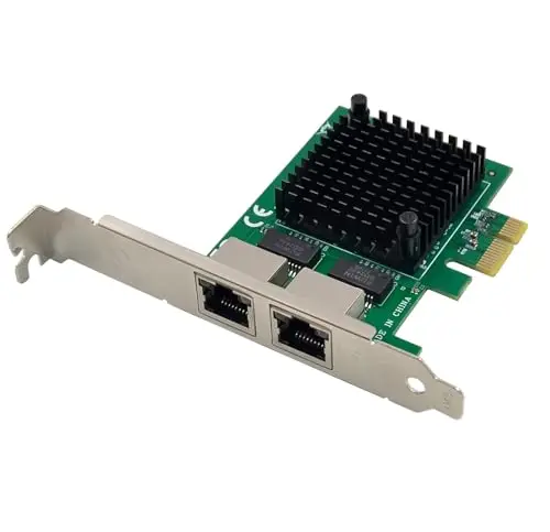 Dual PCIe 3.1 2.5GBase-T Adaptateur réseau avec Intel I225-V 2500/1000/100Mbps PCI Express Gigabit Ethernet NIC Carte RJ45 LAN Controller pour Windows 10/11 avec support Low Profile