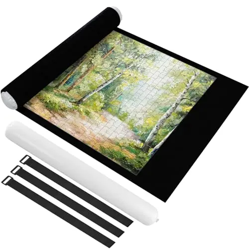 Ainiv Tapis Puzzle Rouleau Feutre 1500 pièces, Feutre Antiglisse, Portable Tapis de Rangement pour Puzzle - Noir