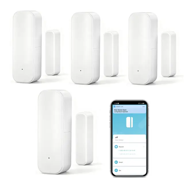 Capteur WiFi pour Portes et fenêtres: capteur de Contact Intelligent Compatible avec Alexa et Google Assistant