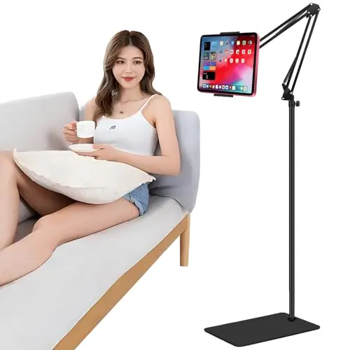 Awlbstruse XPY-LD Support Tablette Sol Double Base Lestée Noir