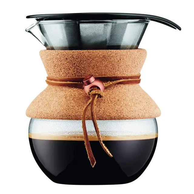 Bodum - 11592-109 - pour Over - Cafetière, Filtre Permanent Maille INOX, 4 Tasses - 0,5 L Liège