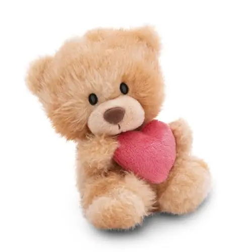 NICI doudou Ours avec coeur 18cm - brun clair - Peluche douce, adorable pour câliner et jouer, pour enfants et adultes, une excellente idée cadeau - 61559