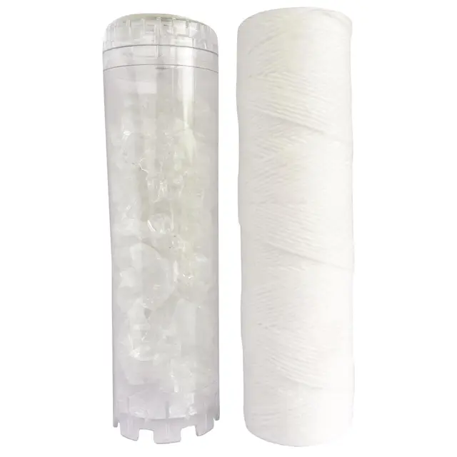 AQUAWATER - 105008 - Kit standard - 1 filtrante bobinée 20 microns et 1 anticalcaire pour filtrer les impuretés contenues dans l’eau- Pour bol de taille standard 10" - Fabriqué en France