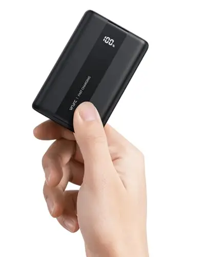 VRURC Batterie Externe 20000mAh USB C Mini Power Bank Charge Rapide 22.5W Batterie Portable avec 3 Ports USB Sortie et LED Display pour iPhone,Huawei,Xiaomi etc