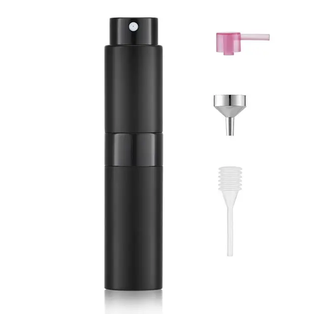 Toureal 8ml Vaporisateur Vide de Sac Rechargeable, Atomiseur Parfum, Recharge Spray Flacon de Parfum, Pulverisateur Voyage (Noir)