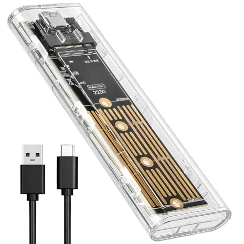 AXFEE Boîtier SSD M.2 nvme Adaptateur m2 Lecteur Disque Dur Externe, Boîtier Adaptateur SSD m2 USB 3.1 USB-C Disque Dur pour M.2 PCIe NVME M-Key 2230/2242/2260/2280