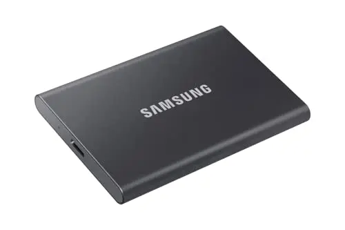 Samsung SSD Externe T7 1 To, Gris titane, MU-PC1T0T/WW, Vitesse de lecture/écriture jusqu'à 1050 Mo/s, Sécurisation par mot de passe