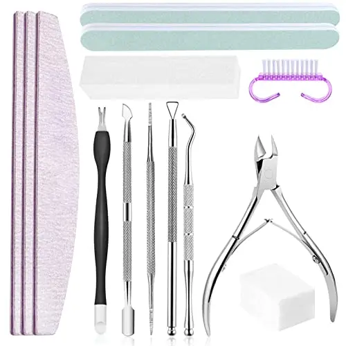 Lime à Ongles Professionnelles,Limes à ongles et Pousse Cuticule,Coupe-cuticules,Brosse à ongles,Kit de manucure et pédicure,Convient pour la maison et le salon