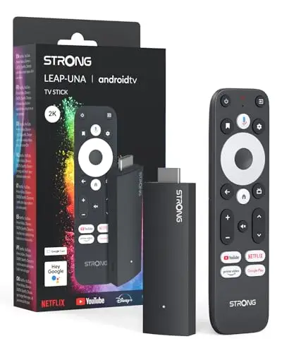 STRONG Leap-UNA Stick De Streaming Box Android TV, Wi-FI, Chromecast Intégré, Box TV Android 11, Assistant Google, HDR10+, Google Play, Netflix, Youtube