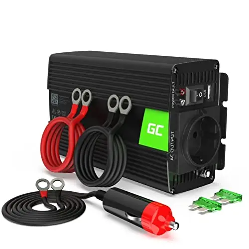 Green Cell 300W/600W 12V 220V/230V Convertisseur Pur Sinus de Tension Volts Voiture Solaire Power Inverter sinusoïdale DC AC, Onduleur Transformateur avec Allume Cigare Prise Electrique