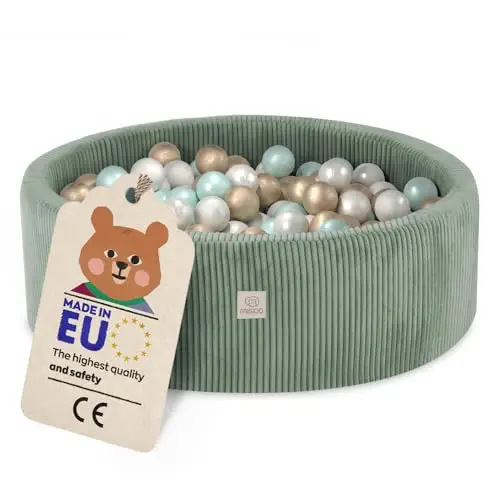 MISIOO Piscine Bebe 90x30cm avec 200 Boules - Piscine a Balle pour Bébé et Enfant - Piscine Enfant de Haute Qualité pour Jeu et Développement - Lavable
