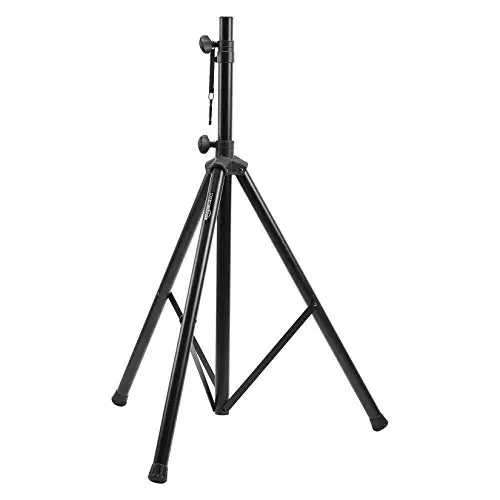 Amazon Basics Support pour haut-parleur réglable -120 cm à 200 cm, Acier, Noir