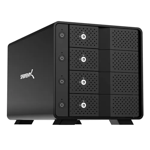 SABRENT Station d'accueil du Disque Dur SATA 3,5", 4 Baies Adaptateur SSD/HDD vers USB 3.2, Boitier Externe pour Disque Dur avec Ventilateur et Alimentation, clonage Hors Ligne, 2 câbles USB Inclus
