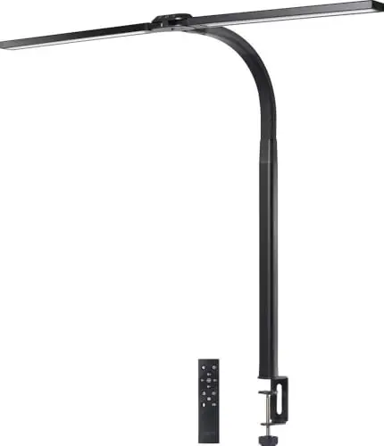 sygonix SY-6735644 LED-Schreibtischleuchte avec Klemmfuß LED LED 24W EEK: F (A - G) Noir