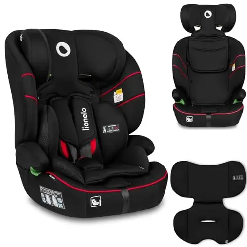 LIONELO Levi i-Size siege auto (76-150 cm) de 9 à 36 kg, (groupe 1 2 3) Harnais de sécurité à 5 points (6 couleurs au choix) protection pour la tête, appui-tête réglable, protection latérale