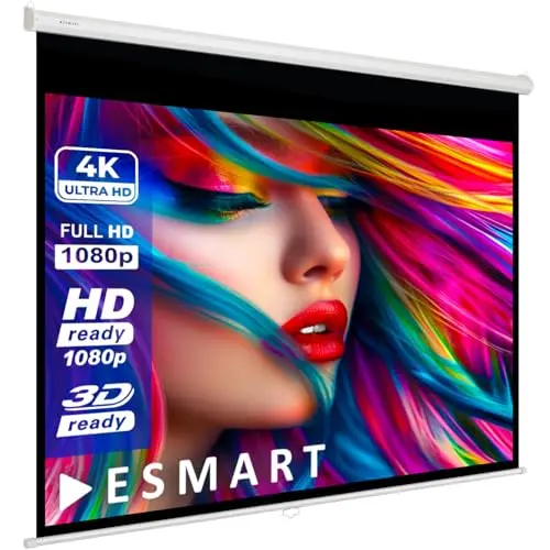 ESMART Economy EXR Écran de Projection Manuel 217 cm Image 200 x 150 cm (98") | Format 4:3 | Écran de projecteur Home cinéma écran Rollo LCD LED