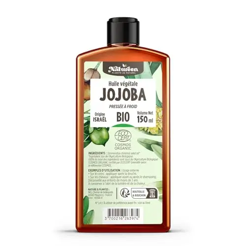 Huile de JOJOBA Bio 150 ml - Cosmos Organic - Planète au Naturel - Pure, Naturelle et Pressée à froid - Cheveux, Corps, Peau