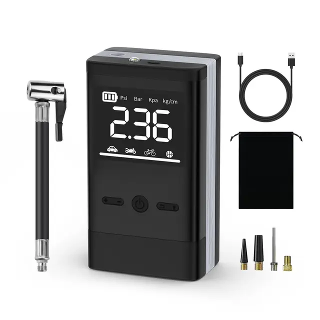 Smiling Shark Compresseur à Air Portatif, AP-01 Gonfleur Pneus Sans Fil 12V 150PSI 8000mAh avec Affichage LED Numérique & Dissipation de la Chaleur et Arrêt Auto pour Vélo/Balle