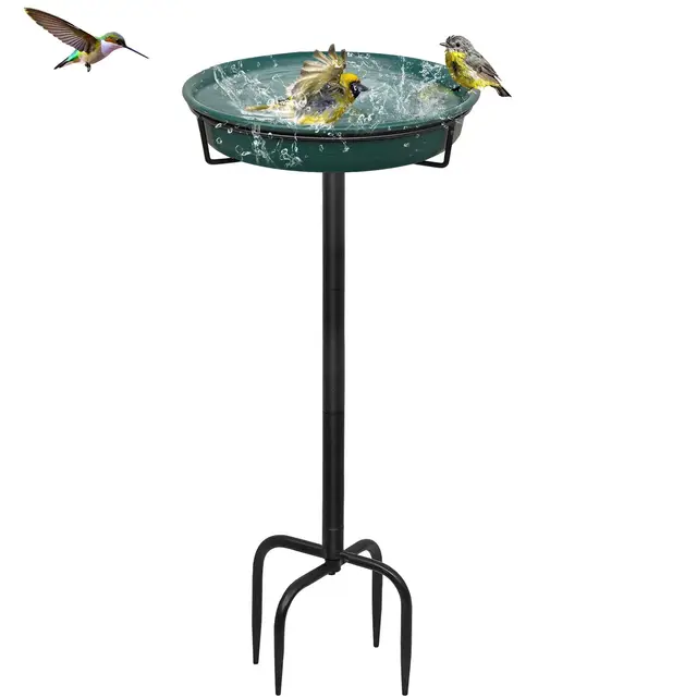 Bain d'oiseaux pour Extérieur Abreuvoir Oiseaux, Mangeoire Oiseaux Sauvage Décoration en Fonte pour Le Jardin (B)