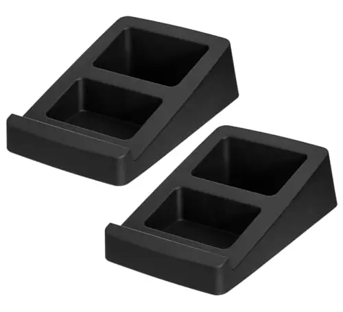 My Wall Lot de 2 Supports de Table universels pour Haut-Parleur HS32-1L - Charge maximale : 3 kg - Angle d'inclinaison de 15° - Support de Bureau pour Haut-parleurs - Amortissement des Vibrations
