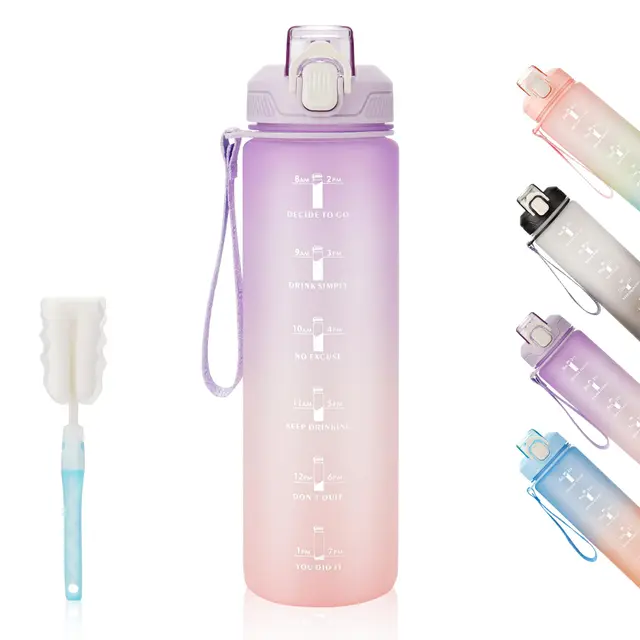 YC Kitchen Gourde Sport 1L -Bouteille d'eau, étanche et sans BPA Bouteille d'eau de sport pour le fitness, la gym et les sports de plein air