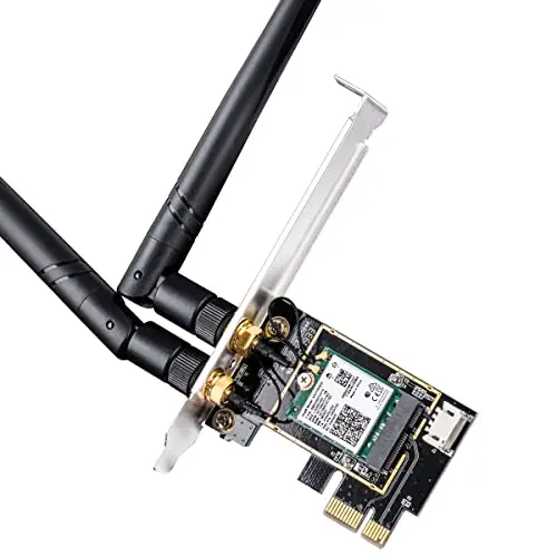Cudy WE3000 Ax3000 Carte WiFi 6 PCIe pour PC, 2402Mbps + 574Mbps, AX200, OFDMA, Bluetooth 5.0/4.2/4.0, Windows 10