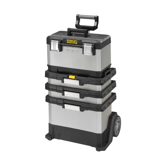 STANLEY FATMAX -Servante d'atelier sur roulettes métal/Plastique-capacité importante de stockage avec un volume de 63L-attaches anticorrosion-poignée bi matière-système de rangement vertical -1-95-622