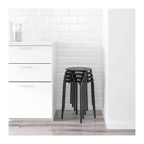 Ikea Tabouret Marius 101.356.59 - Noir - 45 cm