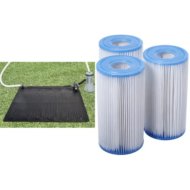 Intex Chauffage Tapis Solaire & Lot de 3 Cartouches de Filtration A