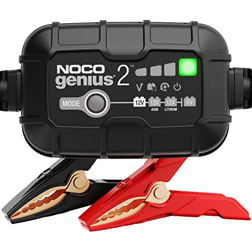 NOCO GENIUS2: Chargeur de Batterie Intelligent 2A 6V/12V – Maintien Automatique, Charge Lente & Désulfateur – Protection Surcharge & Compensation Température – pour Batteries Plomb & Lithium