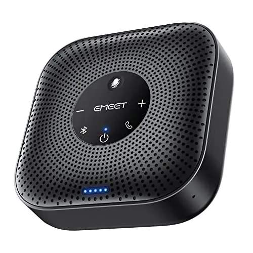 eMeet Haut-parleurs de conférence M0 Plus,4 AI Microphone Arrays pour Une Couverture de la pièce à 360°,kit Mains Libres pour PC pour 8-16 Personnes,réduction du Bruit,Plug & Play, pour Teams