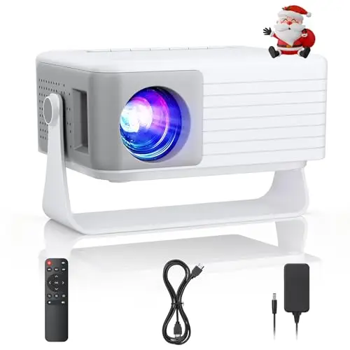 Mini Projecteur Video, AKIYO O1 Videoprojecteur 1080P Full HD Supportée,15000 Lumens, Retroprojecteur 2026 Upgraded Rotabile 360°,Auto Keystone,Zoom 50%,Compatible HDMI USB iOS Android TF TV Stick