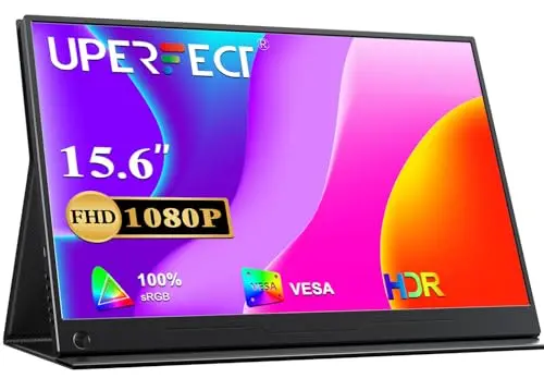 UPERFECT Écran Portable 15,6 Pouces avec Screen Mat IPS FHD 1080p, HDMI/Type-C Standard pour Laptop/PC/PS5/Smartphone/Switch, Moniteur Mobile avec Coque de Protection, Compatible VESA