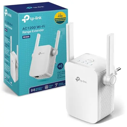 TP-Link Répéteur WiFi RE305 Amplificateur WiFi AC1200, WiFi Extender, WiFi Booster, 1 Port Ethernet, jusqu'à 120㎡, Augmente la Couverture WiFi, Compatible avec Toutes Les Box Internet