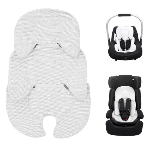 Réducteur De Siège Auto Bébé, Coussin De Siège pour Poussette, Coussin De Poussette, Coussins Réducteurs De Poussette, pour Nouveau né, Bebe, Enfant (Blanc)