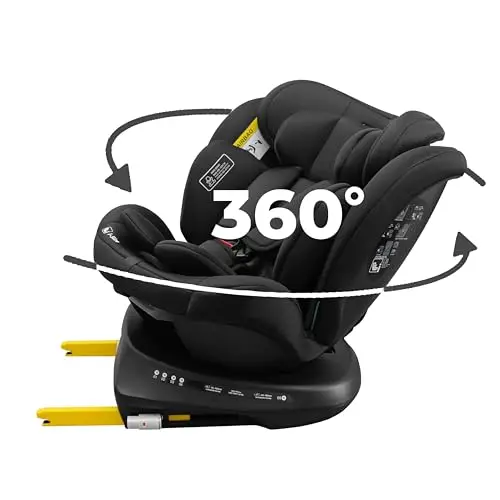Siège Auto Bébé 0 à 36kg Isofix 0-12 ans, Groupe 0/1/2/3 - Siège Auto Pivotant 360° Évolutif 40-150cm i-Size - 9 Positions d'Appui-tête, 5 Positions d'Inclinaison