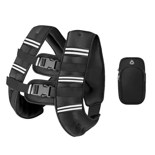 Gilet lesté pour homme et femme avec bande réfléchissante pour l'entraînement, la musculation, la course, le fitness, le renforcement musculaire, la perte de poids, l'haltérophilie