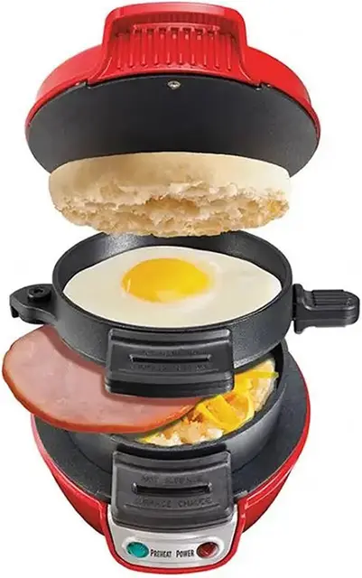 Presse à hamburger commerciale,machine à sandwich double petit-déjeuner avec revêtement antiadhésif amovible et lavable,complète en 5 minutes,pour faire un panini sandwich à hamburger