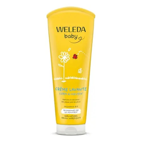 WELEDA - Crème lavante Corps & Cheveux - Nettoie en douceur - Pour la toilette quotidienne des peaux délicates des bébés et des jeunes enfants - NATRUE* - Vegan*** - 200 ml