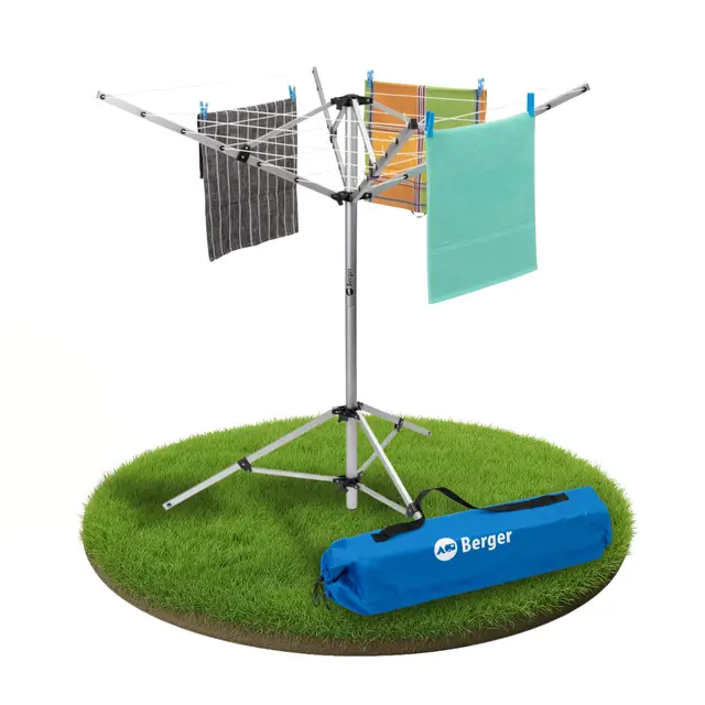 Berger Satellite | Séchoir Parapluie avec trépied Satellite (Argent)