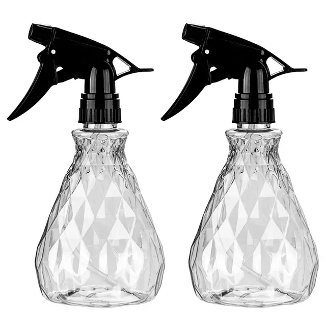 Vwoqiy 2 Pièces 500ML Vaporisateur Bouteilles Vide Rechargeable, Bouteilles Eau Plastique Vides, Flacon Pulvérisateur, Spray Bouteille pour Plantes Jardin, Nettoyage (Transparent)