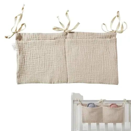 YAYNO Babybett Organizer Organisateur De Couches Pour Bébé Sac de jouets Kinderzimmer Hängender Bett Organizer Beistellbett Baby,Pour Vêtements, Couches, Jouets