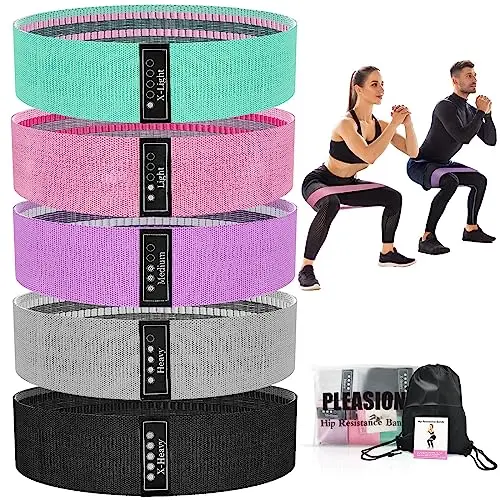 Bande Elastique Musculation Fitness en Tissu, Bande de Résistance de Force pour Femme/Homme, Elastique Sport pour Entraînement Corps, Jambes, Fessiers, Fitness Musculation Pilates/Squat/Yoga