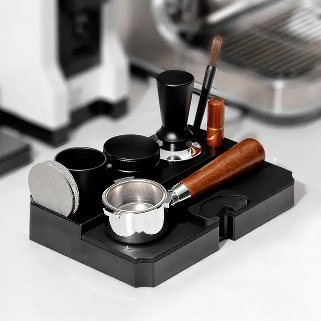 Tamperstation 51-58mm, Universal Coffee Tamper Station Tamping Station aus ABS für Espressomaschine Barista Zubehör Koffee Tamping Ständer