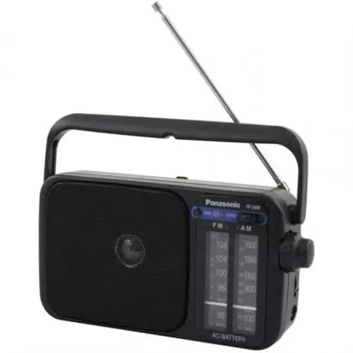 Panasonic Radio FM/AM RF-2400DEG-K I Radio FM/AM Tuner numérique Contrôle automatique de fréquence (AFC) fonctionnement sur secteur ou piles Format compact noir - Version Française