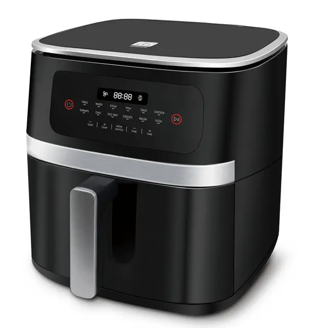 Airfryer 7L, friteuse à air XXL sans huile avec écran tactile, friteuse avec affichage numérique, 1800 W, mode shake, minuterie, livre de recettes, température maximale 200°c